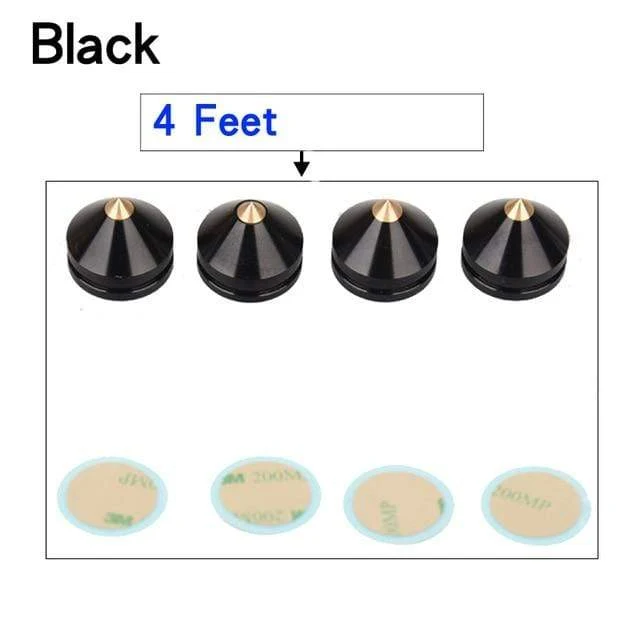 HIFIDIY LIVE 4 STÜCKE 4 Sets Lautsprecherständer Füße Fußpolster Aluminiumlegierung Metall (NICHT Naturholz) Spikes Kegel Boden Fuß Nagel M23 * 20