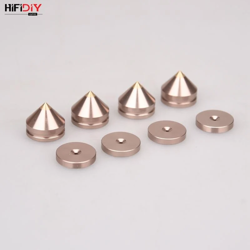 HIFIDIY LIVE 4 STÜCKE 4 Sets Lautsprecherständer Füße Fußpolster Aluminiumlegierung Metall (NICHT Naturholz) Spikes Kegel Boden Fuß Nagel M23 * 20