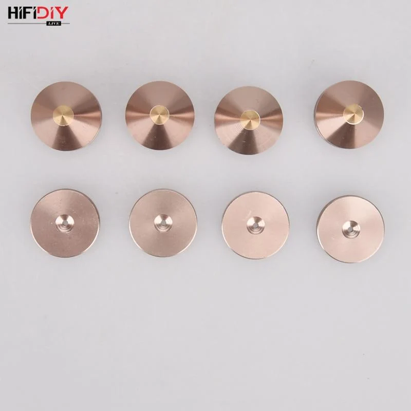 HIFIDIY LIVE 4 STÜCKE 4 Sets Lautsprecherständer Füße Fußpolster Aluminiumlegierung Metall (NICHT Naturholz) Spikes Kegel Boden Fuß Nagel M23 * 20