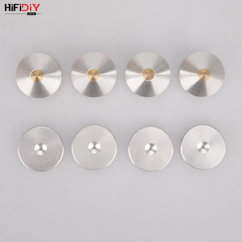 HIFIDIY LIVE 4 STÜCKE 4 Sets Lautsprecherständer Füße Fußpolster Aluminiumlegierung Metall (NICHT Naturholz) Spikes Kegel Boden Fuß Nagel M23 * 20