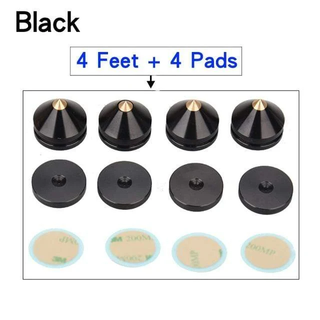 HIFIDIY LIVE 4 STÜCKE 4 Sets Lautsprecherständer Füße Fußpolster Aluminiumlegierung Metall (NICHT Naturholz) Spikes Kegel Boden Fuß Nagel M23 * 20
