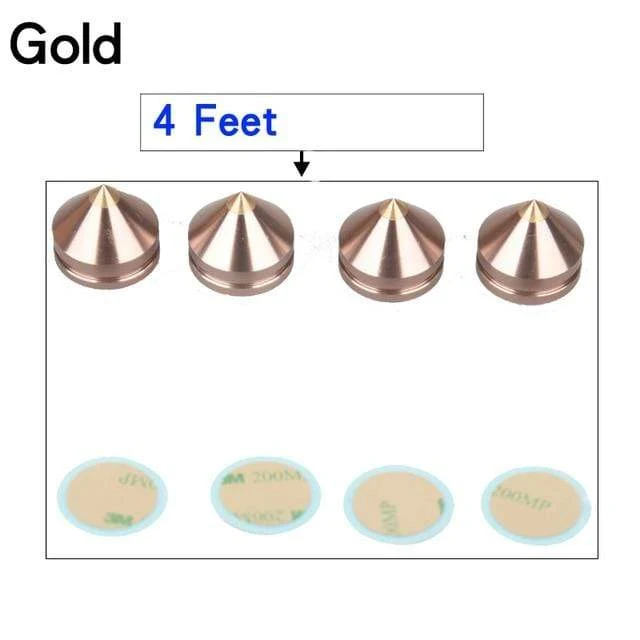 HIFIDIY LIVE 4 STÜCKE 4 Sets Lautsprecherständer Füße Fußpolster Aluminiumlegierung Metall (NICHT Naturholz) Spikes Kegel Boden Fuß Nagel M23 * 20