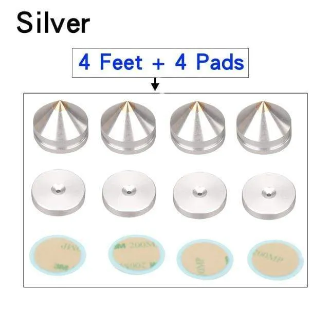 HIFIDIY LIVE 4 STÜCKE 4 Sets Lautsprecherständer Füße Fußpolster Aluminiumlegierung Metall (NICHT Naturholz) Spikes Kegel Boden Fuß Nagel M23 * 20