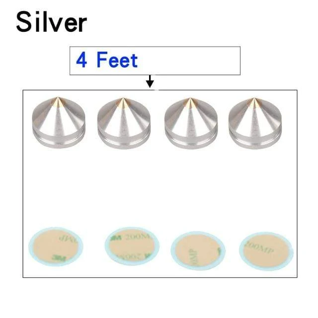 HIFIDIY LIVE 4 STÜCKE 4 Sets Lautsprecherständer Füße Fußpolster Aluminiumlegierung Metall (NICHT Naturholz) Spikes Kegel Boden Fuß Nagel M23 * 20