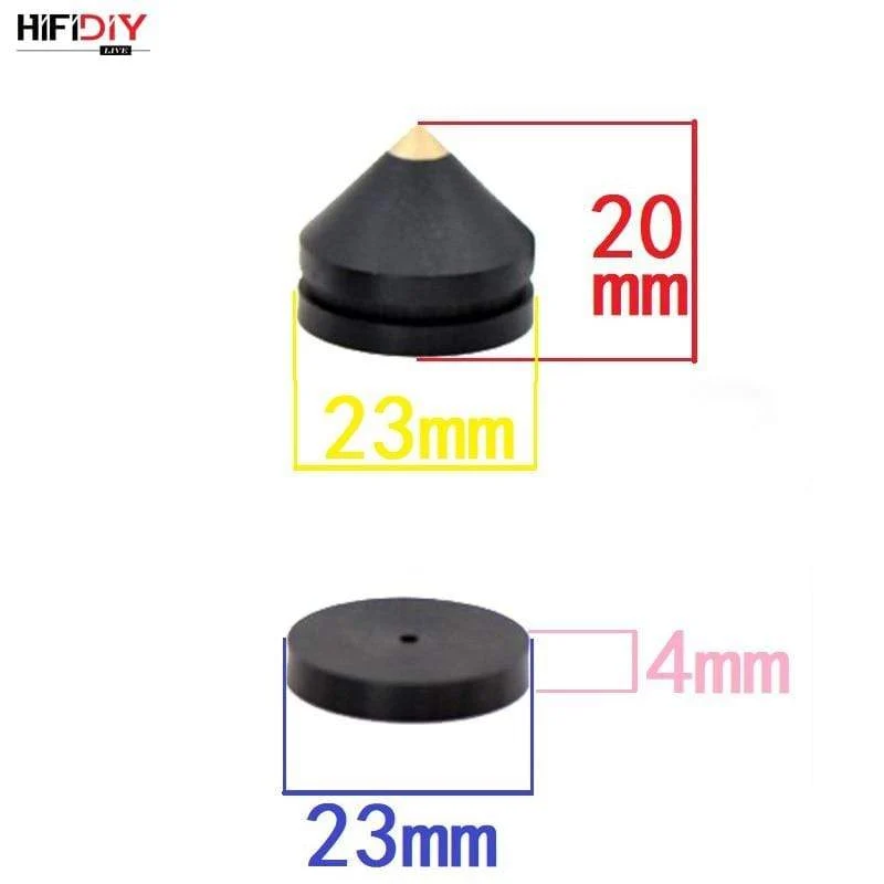 HIFIDIY LIVE 4 STÜCKE 4 Sets Lautsprecherständer Füße Fußpolster Aluminiumlegierung Metall (NICHT Naturholz) Spikes Kegel Boden Fuß Nagel M23 * 20