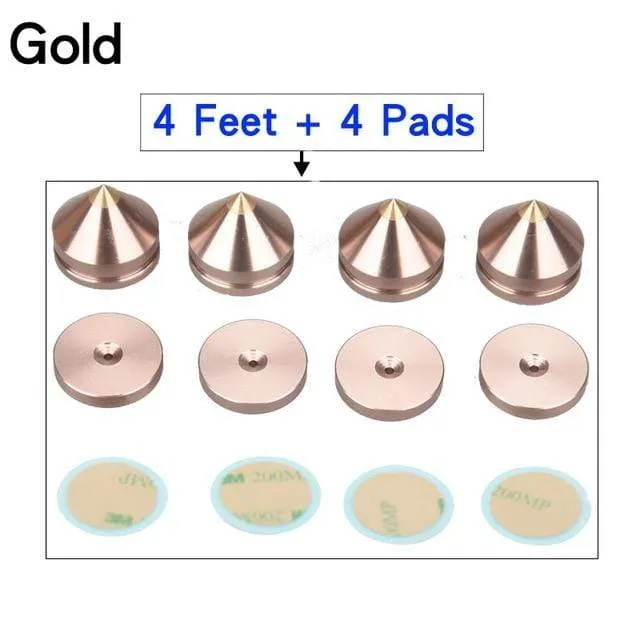 HIFIDIY LIVE 4 STÜCKE 4 Sets Lautsprecherständer Füße Fußpolster Aluminiumlegierung Metall (NICHT Naturholz) Spikes Kegel Boden Fuß Nagel M23 * 20