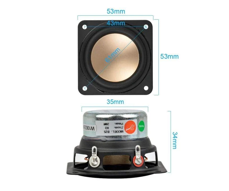 AIYIMA 2Pcs 2 Zoll Tragbare Lautsprecher Fahrer 8 Ohm 20W Vollständige Palette Fieber Lautsprecher DIY Für Home Theater audio Lautsprecher