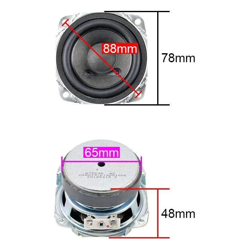 GHXAMP 4OHM 15W 3 Zoll Breitbandlautsprecher Hochtöner Mittelbass Lautsprecher Eingebaute Allfrequenz-Audiotreibereinheit 2PCS