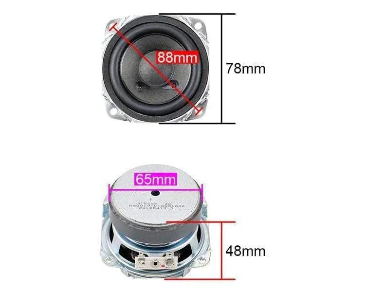 GHXAMP 4OHM 15W 3 Zoll Breitbandlautsprecher Hochtöner Mittelbass Lautsprecher Eingebaute Allfrequenz-Audiotreibereinheit 2PCS