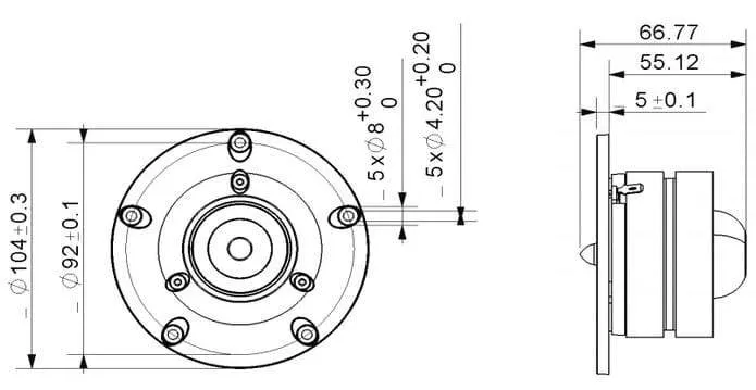 2 Stück Original Vifa XT25BG60-04/DX25BG60-04 4'' Home Audio DIY Dome Hochtöner Lautsprechertreiber 4ohm/100W Silver Panel Option