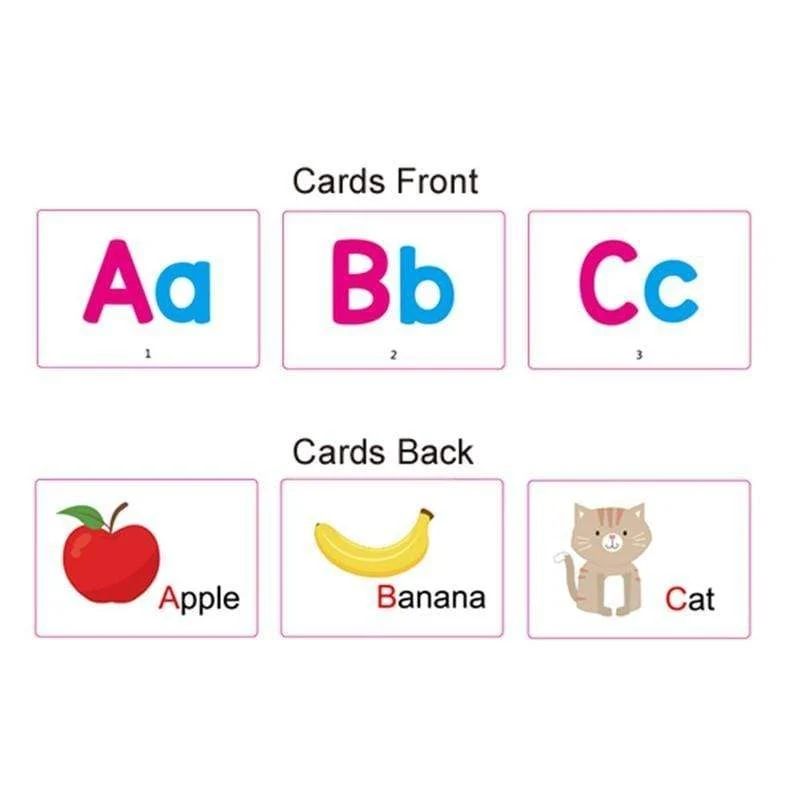 27 Stück Alphabet-Buchstaben-Suchkarte, pädagogische Buchstaben, Lesen, Schreiben, Lernen, Alphabet mit einem Stift, Vorschul-Geschenk