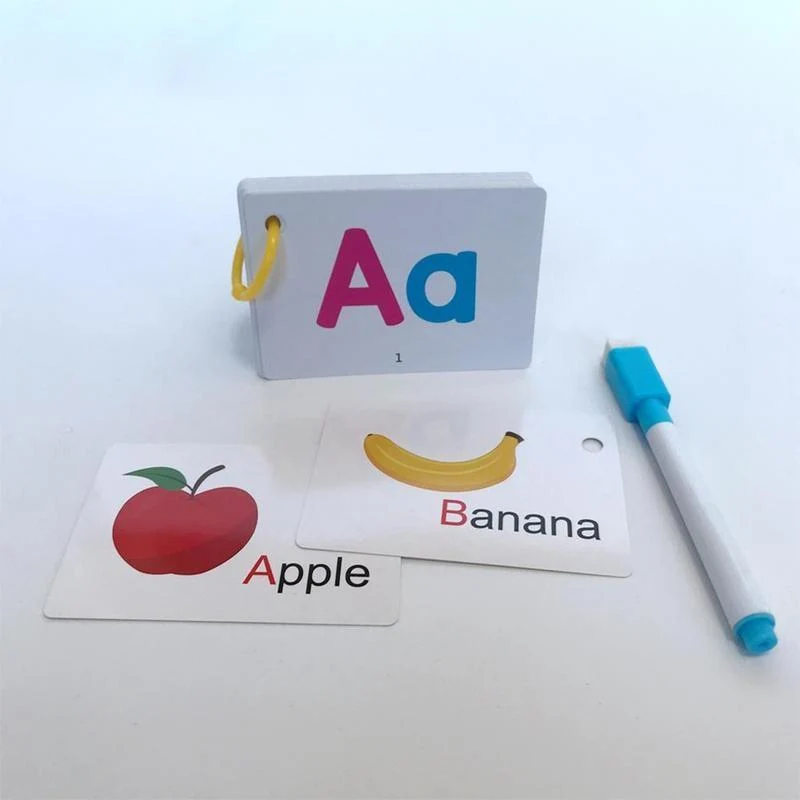 27 Stück Alphabet-Buchstaben-Suchkarte, pädagogische Buchstaben, Lesen, Schreiben, Lernen, Alphabet mit einem Stift, Vorschul-Geschenk