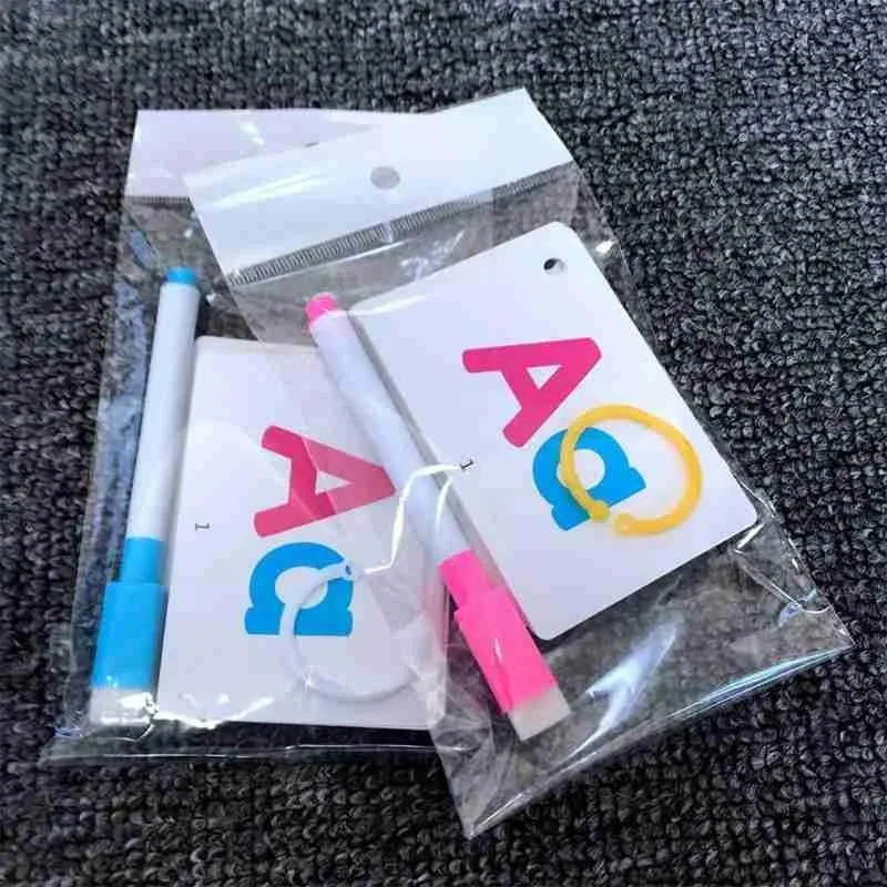 27 Stück Alphabet-Buchstaben-Suchkarte, pädagogische Buchstaben, Lesen, Schreiben, Lernen, Alphabet mit einem Stift, Vorschul-Geschenk