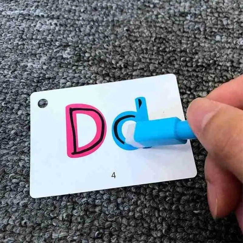 27 Stück Alphabet-Buchstaben-Suchkarte, pädagogische Buchstaben, Lesen, Schreiben, Lernen, Alphabet mit einem Stift, Vorschul-Geschenk