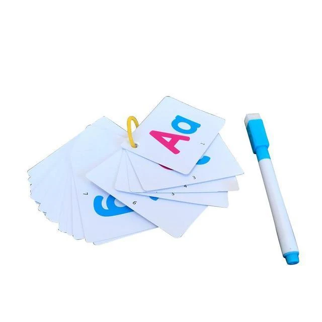 27 Stück Alphabet-Buchstaben-Suchkarte, pädagogische Buchstaben, Lesen, Schreiben, Lernen, Alphabet mit einem Stift, Vorschul-Geschenk