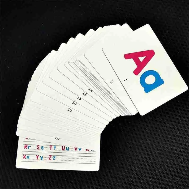 27 Stück Alphabet-Buchstaben-Suchkarte, pädagogische Buchstaben, Lesen, Schreiben, Lernen, Alphabet mit einem Stift, Vorschul-Geschenk