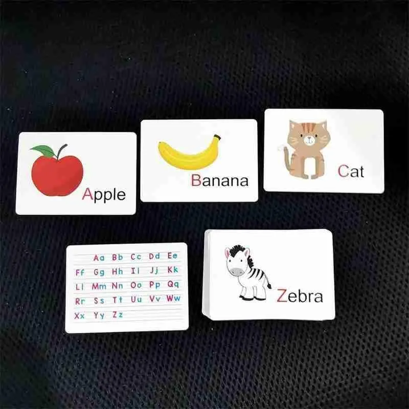 27 Stück Alphabet-Buchstaben-Suchkarte, pädagogische Buchstaben, Lesen, Schreiben, Lernen, Alphabet mit einem Stift, Vorschul-Geschenk