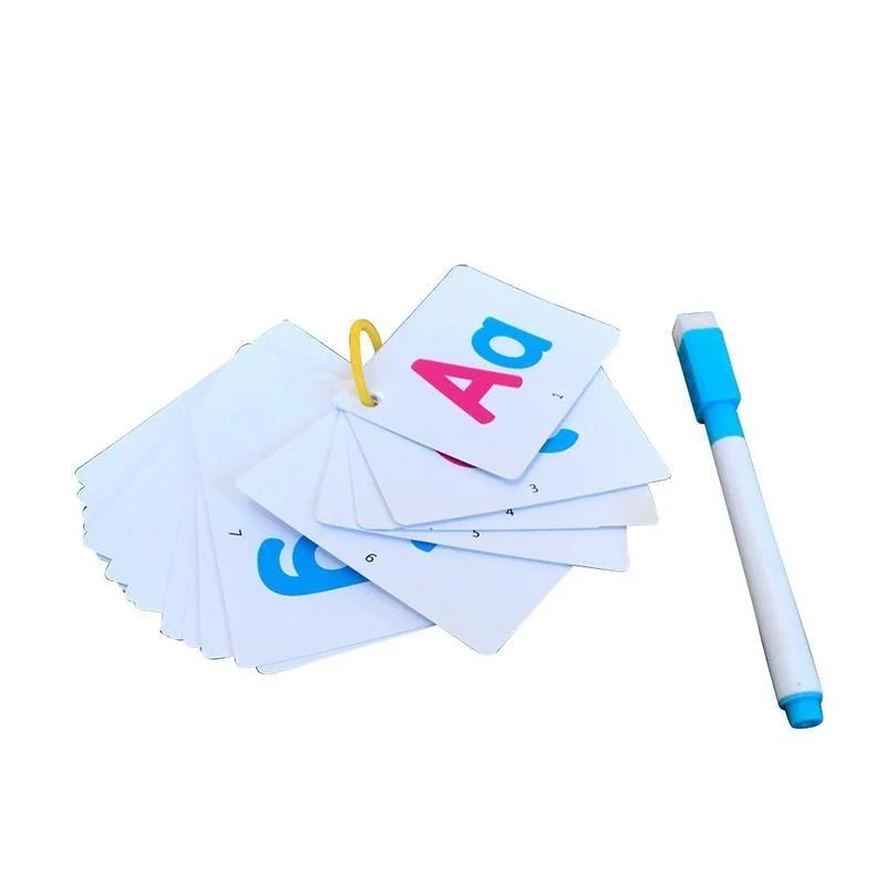 27 Stück Alphabet-Buchstaben-Suchkarte, pädagogische Buchstaben, Lesen, Schreiben, Lernen, Alphabet mit einem Stift, Vorschul-Geschenk