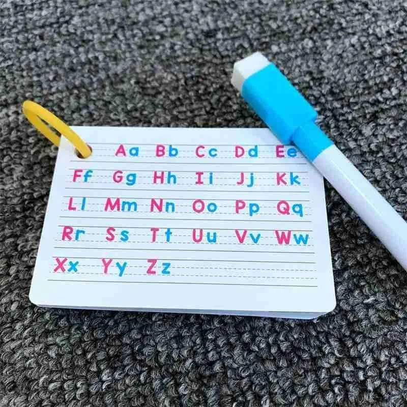 27 Stück Alphabet-Buchstaben-Suchkarte, pädagogische Buchstaben, Lesen, Schreiben, Lernen, Alphabet mit einem Stift, Vorschul-Geschenk