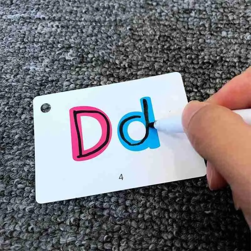 27 Stück Alphabet-Buchstaben-Suchkarte, pädagogische Buchstaben, Lesen, Schreiben, Lernen, Alphabet mit einem Stift, Vorschul-Geschenk