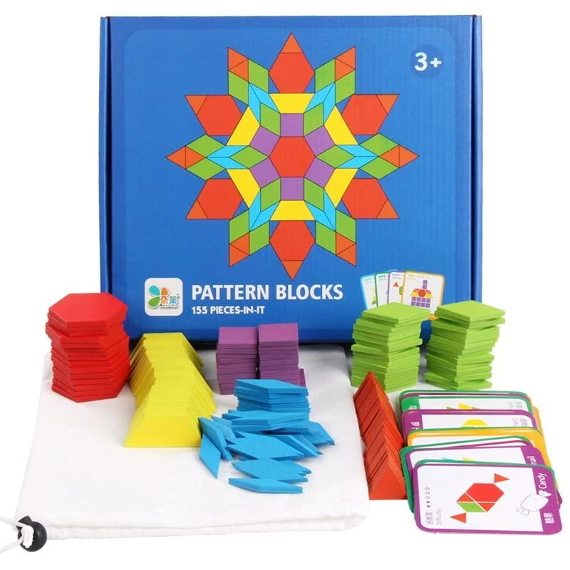 155-teiliges Puzzle, Lernspielzeug für Kinder, kreative Spiele, Puzzle, Lernen, Kinder, die Holzspielzeug mit geometrischer Form entwickeln