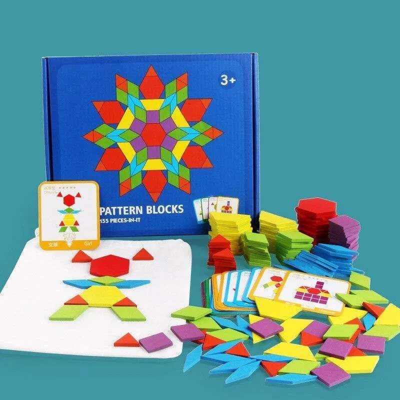155-teiliges Puzzle, Lernspielzeug für Kinder, kreative Spiele, Puzzle, Lernen, Kinder, die Holzspielzeug mit geometrischer Form entwickeln