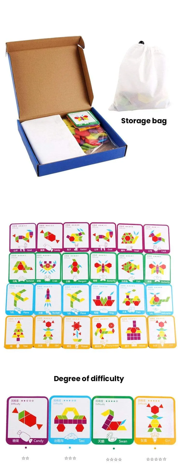 155-teiliges Puzzle, Lernspielzeug für Kinder, kreative Spiele, Puzzle, Lernen, Kinder, die Holzspielzeug mit geometrischer Form entwickeln