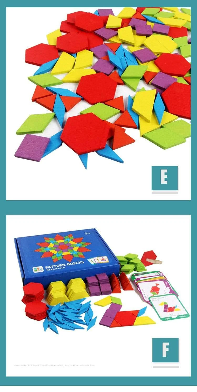 155-teiliges Puzzle, Lernspielzeug für Kinder, kreative Spiele, Puzzle, Lernen, Kinder, die Holzspielzeug mit geometrischer Form entwickeln