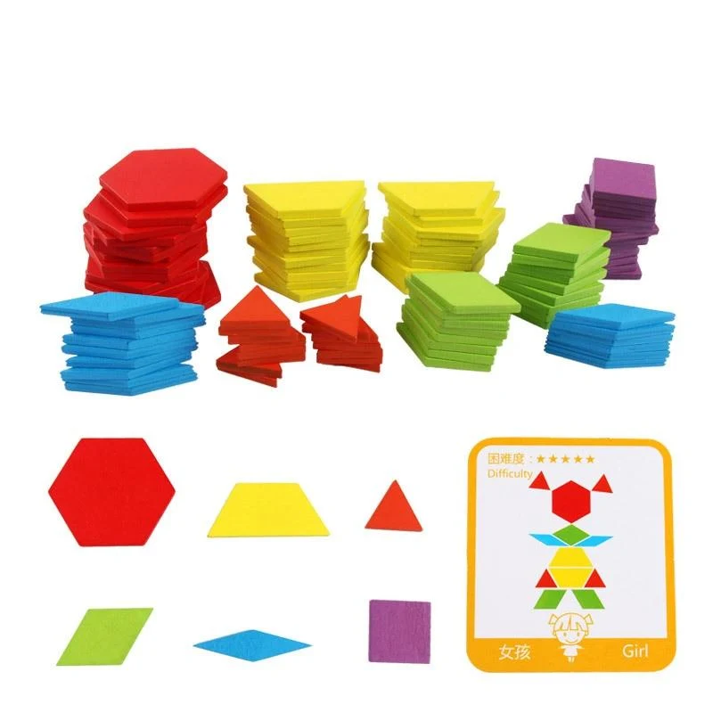 155-teiliges Puzzle, Lernspielzeug für Kinder, kreative Spiele, Puzzle, Lernen, Kinder, die Holzspielzeug mit geometrischer Form entwickeln