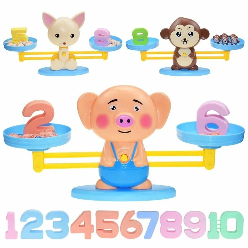 Montessori Mathe Spielzeug Digital Affe Balance Skala Pädagogische Mathe Pinguin Balancieren Skala Zahl Brettspiel Kinder Lernspielzeug