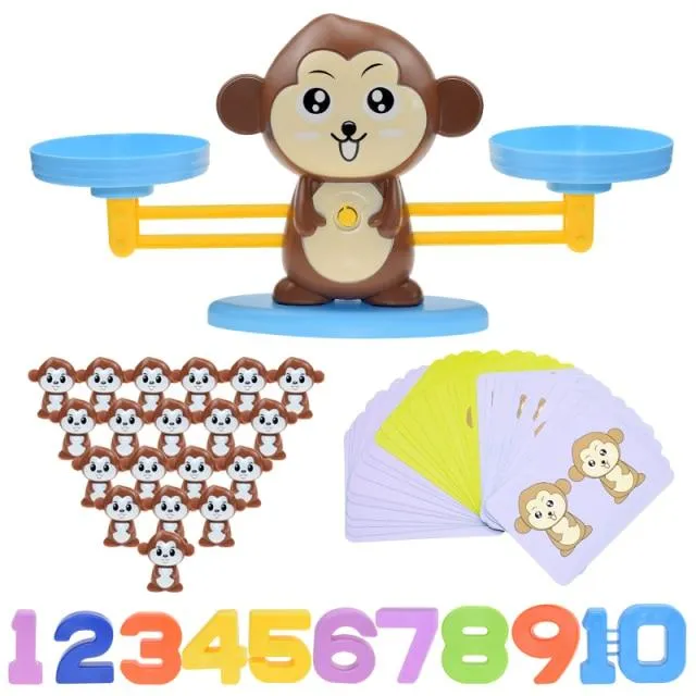 Montessori Mathe Spielzeug Digital Affe Balance Skala Pädagogische Mathe Pinguin Balancieren Skala Zahl Brettspiel Kinder Lernspielzeug
