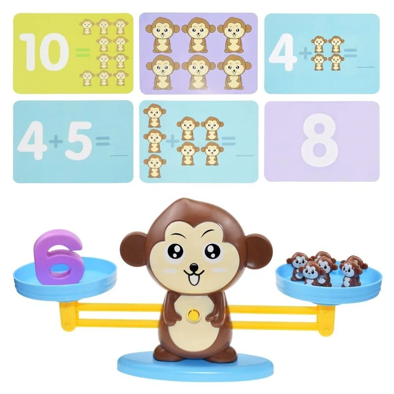 Montessori Mathe Spielzeug Digital Affe Balance Skala Pädagogische Mathe Pinguin Balancieren Skala Zahl Brettspiel Kinder Lernspielzeug