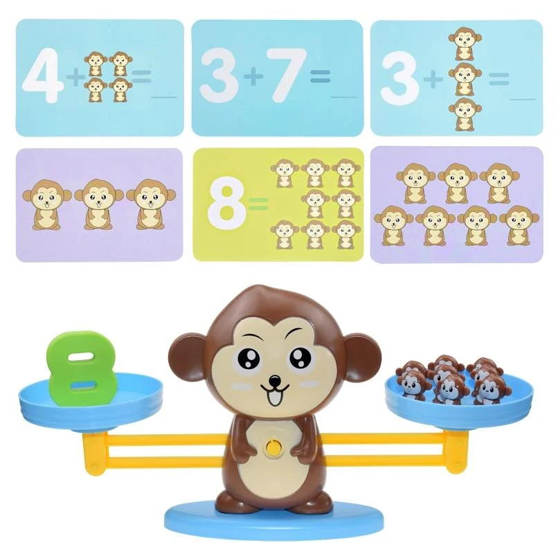 Montessori Mathe Spielzeug Digital Affe Balance Skala Pädagogische Mathe Pinguin Balancieren Skala Zahl Brettspiel Kinder Lernspielzeug