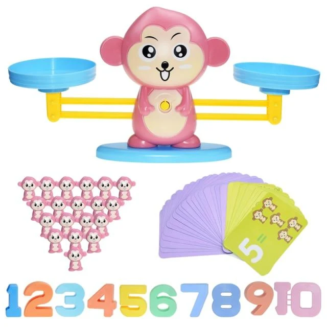 Montessori Mathe Spielzeug Digital Affe Balance Skala Pädagogische Mathe Pinguin Balancieren Skala Zahl Brettspiel Kinder Lernspielzeug