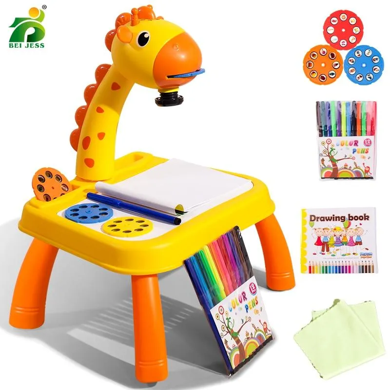 Kinder Spielzeug Projektion Zeichnung Set Kinder Buch Сoloring Werkzeuge Montessori Set Baby Lernen Pädagogische Geschenke Spielzeug Für Mädchen
