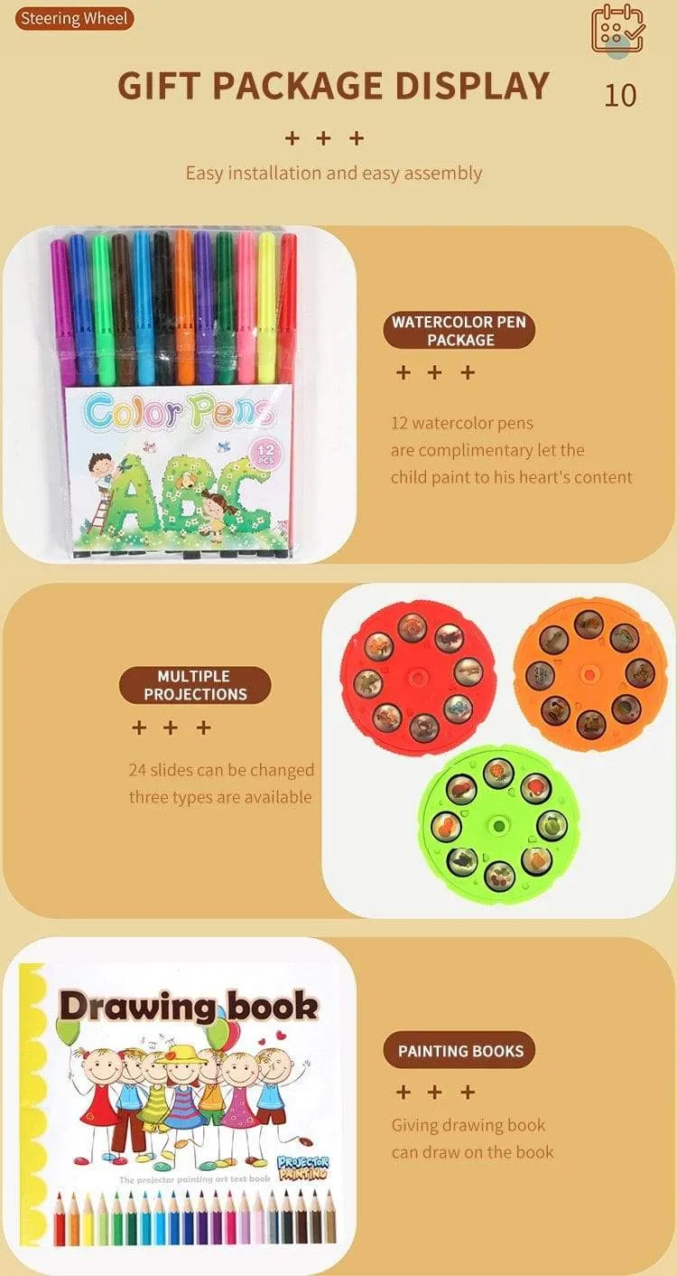 Kinder Spielzeug Projektion Zeichnung Set Kinder Buch Сoloring Werkzeuge Montessori Set Baby Lernen Pädagogische Geschenke Spielzeug Für Mädchen