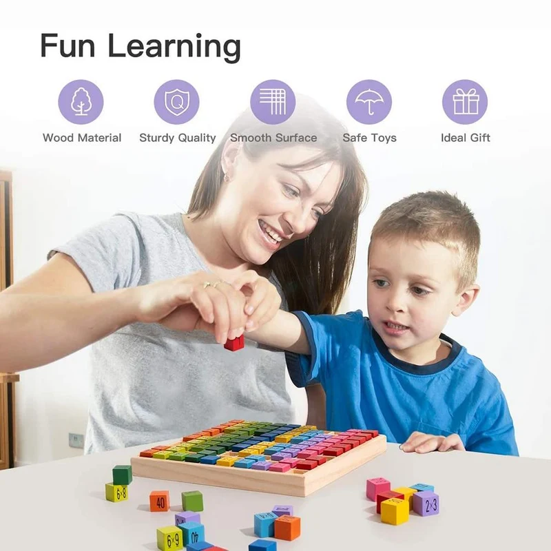 Holz Multiplikation & Mathe Tisch Brettspiel Kinder Montessori Vorschule Lernen Lernspielzeug Geschenk für Toodler