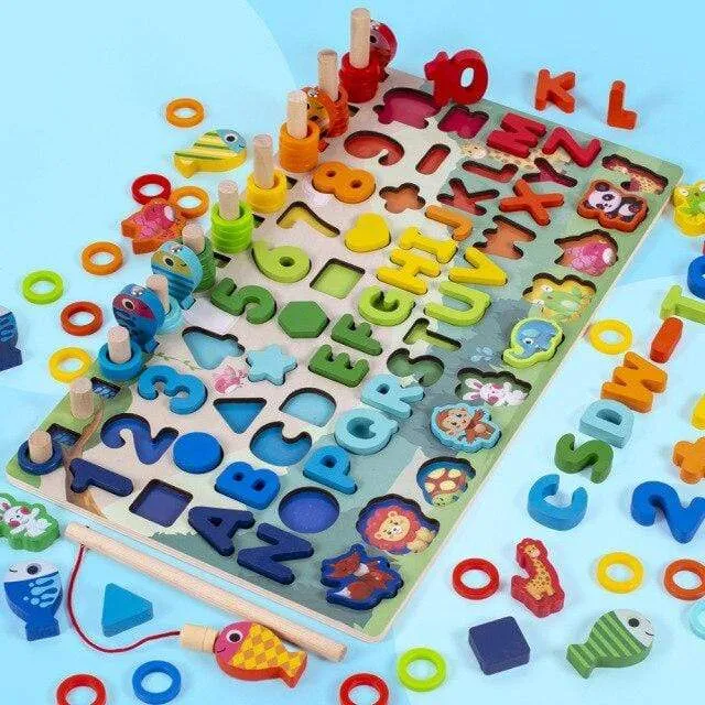 Montessori Geometrische Kognition Zählen Alphabet Lernspiel Kinder Mathe Entwicklung Spielzeug Für Kinder Frühes Lernspielzeug