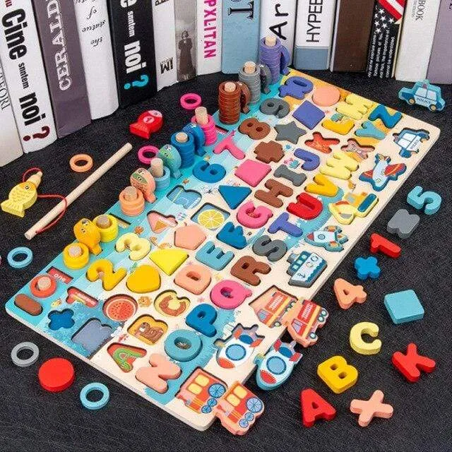 Montessori Geometrische Kognition Zählen Alphabet Lernspiel Kinder Mathe Entwicklung Spielzeug Für Kinder Frühes Lernspielzeug
