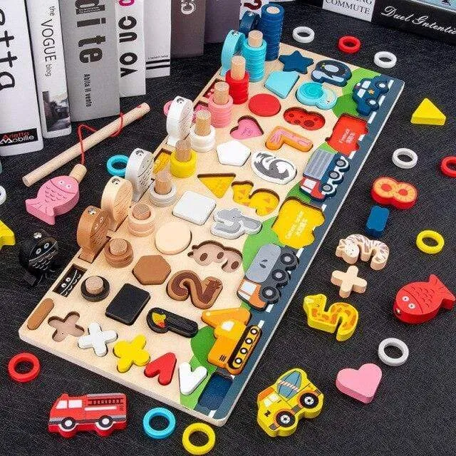 Montessori Geometrische Kognition Zählen Alphabet Lernspiel Kinder Mathe Entwicklung Spielzeug Für Kinder Frühes Lernspielzeug
