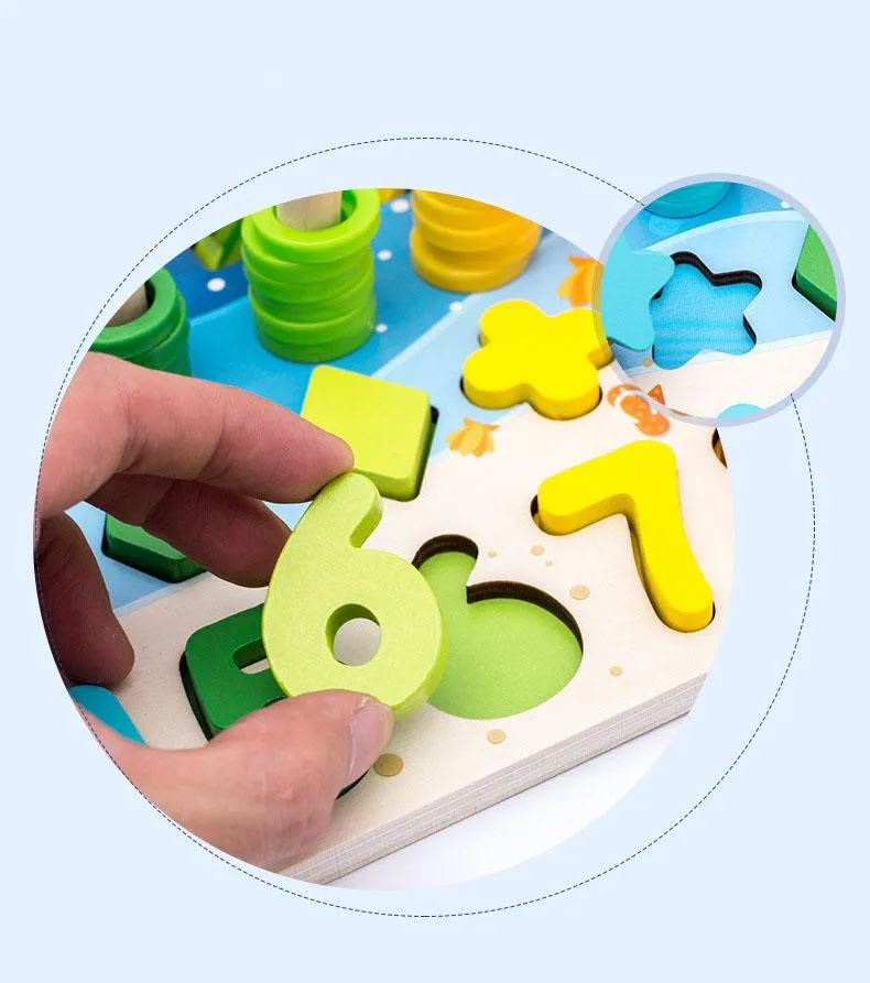 Montessori Geometrische Kognition Zählen Alphabet Lernspiel Kinder Mathe Entwicklung Spielzeug Für Kinder Frühes Lernspielzeug
