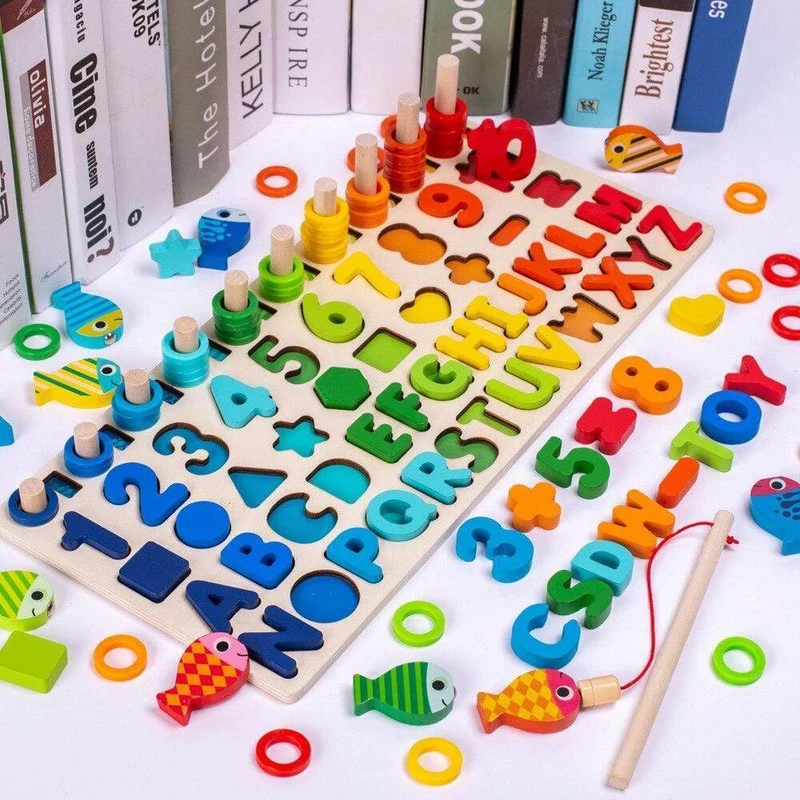 Montessori Geometrische Kognition Zählen Alphabet Lernspiel Kinder Mathe Entwicklung Spielzeug Für Kinder Frühes Lernspielzeug