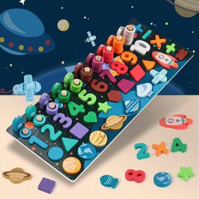 Montessori Geometrische Kognition Zählen Alphabet Lernspiel Kinder Mathe Entwicklung Spielzeug Für Kinder Frühes Lernspielzeug