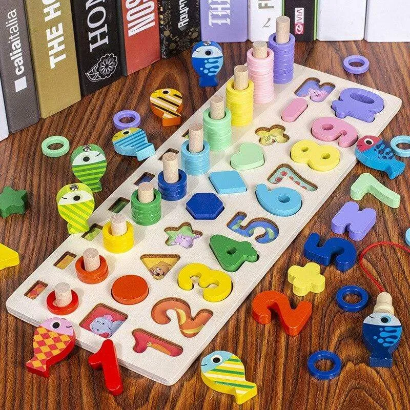 Montessori Geometrische Kognition Zählen Alphabet Lernspiel Kinder Mathe Entwicklung Spielzeug Für Kinder Frühes Lernspielzeug
