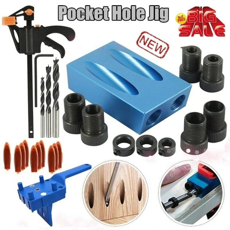 Pocket Hole Screw Jig 15 Grad Dübelbohrer Tischler-Kit Tischler Holz Holzarbeiten Guides Joint Angle Locator Tool