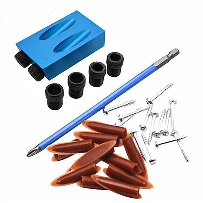Pocket Hole Screw Jig 15 Grad Dübelbohrer Tischler-Kit Tischler Holz Holzarbeiten Guides Joint Angle Locator Tool