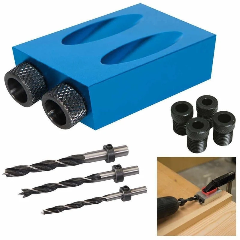 Pocket Hole Screw Jig 15 Grad Dübelbohrer Tischler-Kit Tischler Holz Holzarbeiten Guides Joint Angle Locator Tool