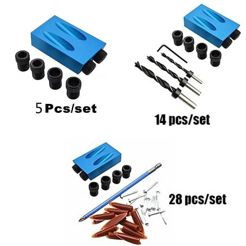 Pocket Hole Screw Jig 15 Grad Dübelbohrer Tischler-Kit Tischler Holz Holzarbeiten Guides Joint Angle Locator Tool
