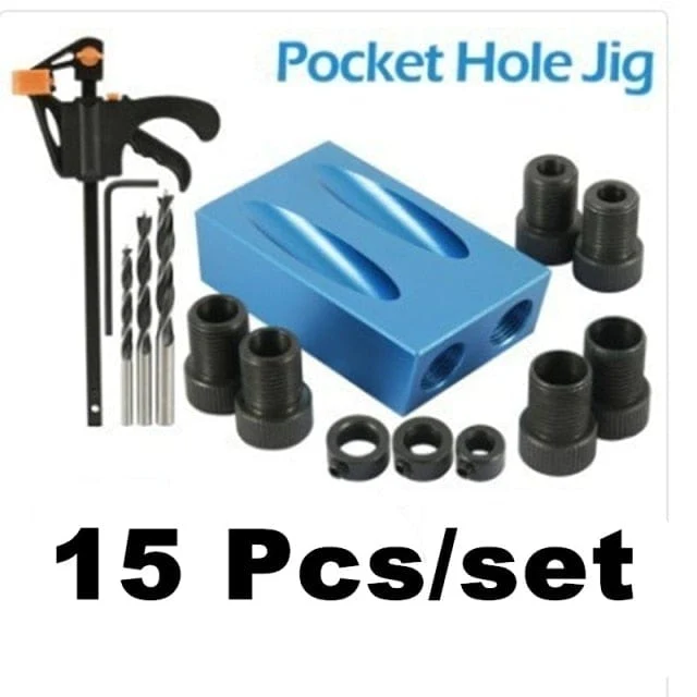 Pocket Hole Screw Jig 15 Grad Dübelbohrer Tischler-Kit Tischler Holz Holzarbeiten Guides Joint Angle Locator Tool