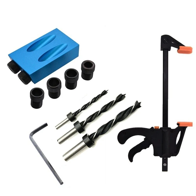 Pocket Hole Screw Jig 15 Grad Dübelbohrer Tischler-Kit Tischler Holz Holzarbeiten Guides Joint Angle Locator Tool